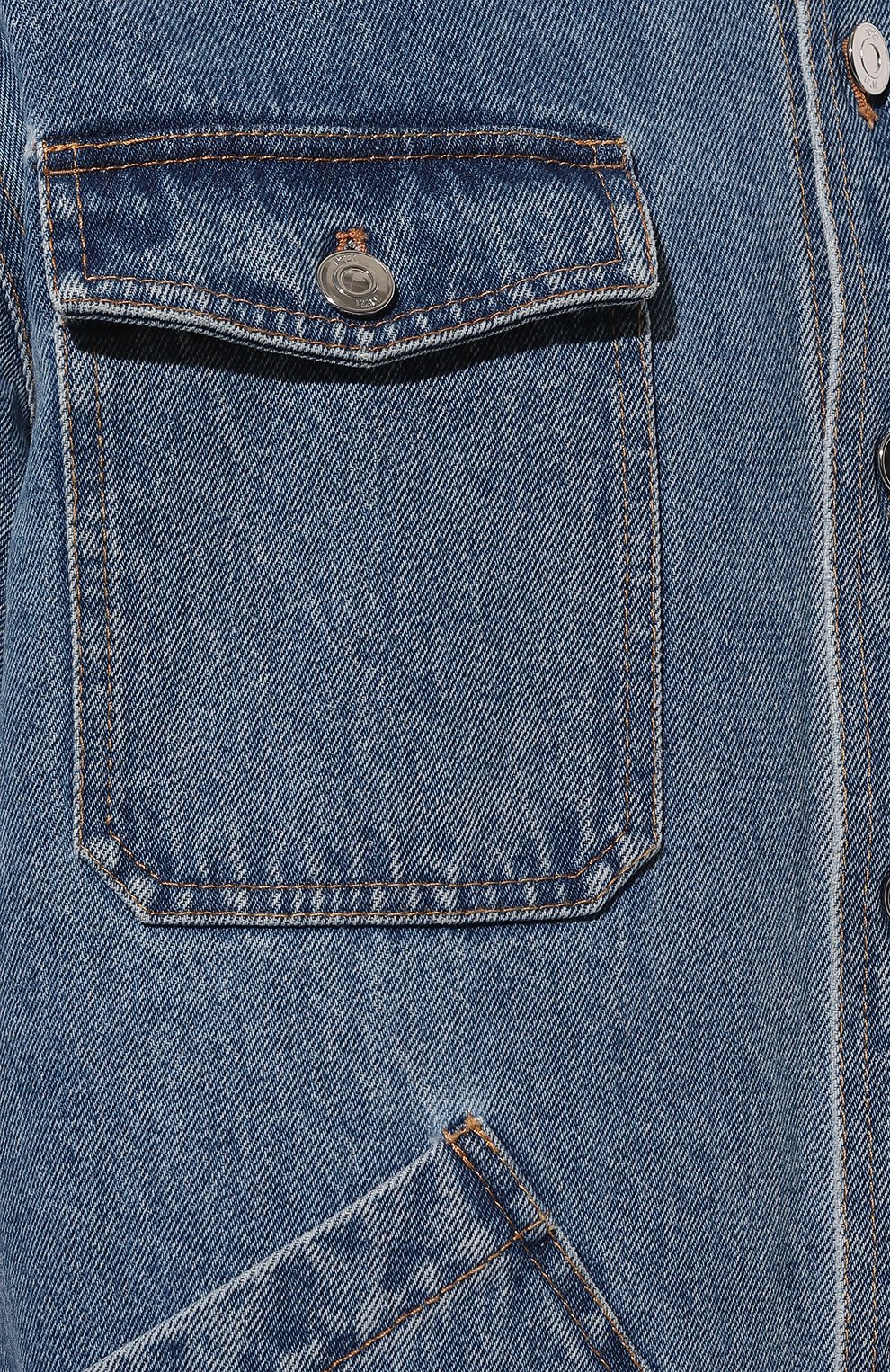 Мужская джинсовая куртка N21 голубого цвета, арт. N1M/0022/0027 | Фото 5 (Кросс-КТ: Куртка, Деним; Рукава: Длинные; Материал сплава: Проставлено; Материал внешний: Хлопок, Деним; Драгоценные камни: Проставлено; Длина (верхняя одежда): Короткие; Стили: Кэжуэл)