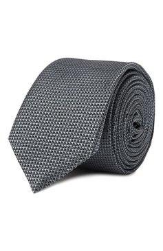 Мужской шелковый галстук HUGO синего цвета, арт. 50496030 | Фото 1 (Принт: С принтом; Материал: Текстиль, Шелк)