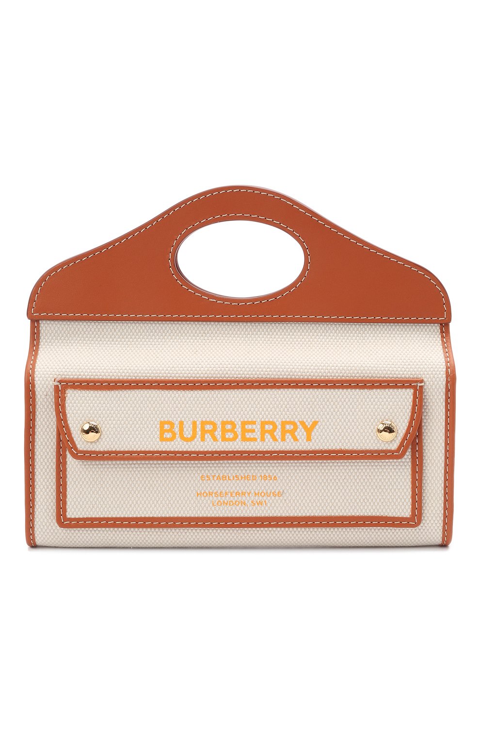 Женская сумка pocket small BURBERRY коричневого цвета, арт. 8036740 | Фото 1 (Сумки-т ехнические: Сумки через плечо, Сумки top-handle; Ремень/цепочка: На ремешке; Материал: Текстиль; Размер: small)