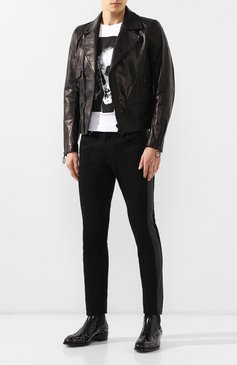 Мужские кожаные челси ALEXANDER MCQUEEN черного цвета, арт. 586179/WHKE3 | Фото 2 (Материал внутренний: Натуральная кожа; Материал утеплителя: Без утеплителя; Статус проверки: Проверено, Проверена категория; Подошва: Плоская; Мужское Кросс-КТ: Сапоги-обувь, Челси-обувь)