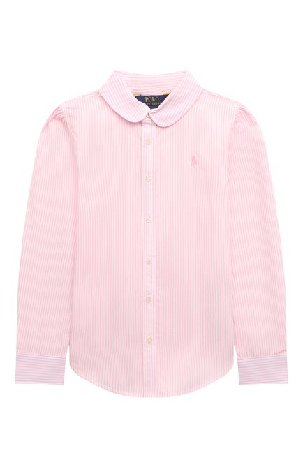 Детское хлопковая блузка RALPH LAUREN розового цвета, арт. 312860112 | Фото 1 (Рукава: Длинные; Материал внешний: Хлопок; Ростовка одежда: 5 лет | 110 см, 6 лет | 116 см)