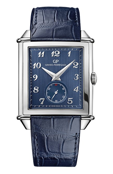 Мужские часы xxl steel small seconds blue GIRARD-PERREGAUX бесцветного цвета, арт. 25880-11-421-BB4A | Фото 1 (Материал корпуса: Сталь; Цвет циферблата: Синий; Механизм: Автомат)