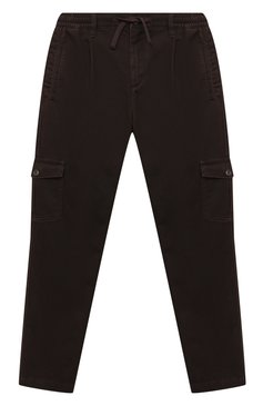 Детские хлопковые брюки DOLCE & GABBANA темно-коричневого цвета, арт. L43P46/LT367/8-14 | Фото 1 (Случай: Повседневный; Региональные ограничения белый список (Axapta Mercury): RU; Материал внешний: Хлопок; Мальчики Кросс-КТ: Брюки-одежда; Ростовка одежда: 10 - 11 лет | 140 - 146см, 12 лет | 152 см, 8 лет | 128 см)