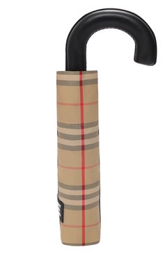 Мужской складной зонт BURBERRY бежевого цвета, арт. 8024782 | Фото 4 (Материал: Текстиль, Синтетический материал)