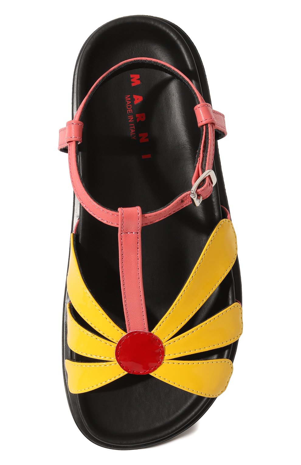 Детские кожаные сандалии MARNI желтого цвета, арт. 73470/28-35 | Фото 4 (Материал внутренний: Натуральная кожа)