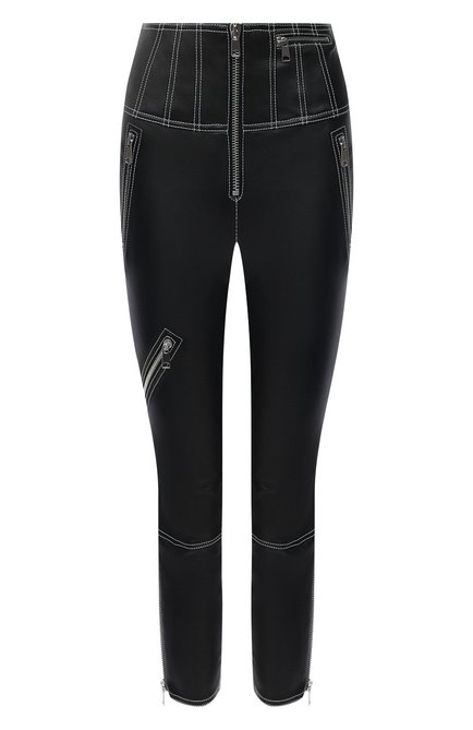 Женские кожаные брюки ALEXANDER MCQUEEN черного цвета, арт. 650220/Q5AFK | Фото 1 (Длина (брюки, джинсы): Укороченные; Силуэт Ж (брюки и джинсы): Прямые; Женское Кросс-КТ: Брюки-одежда, Кожаные брюки; Стили: Гранж; Материал внешний: Натуральная кожа; Региональные ограничения белый список (Axapta Mercury): RU)
