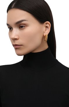 Женские серьги BOTTEGA VENETA золотого цвета, арт. 665776/VAHU0 | Фото 2 (Материал: Серебро)