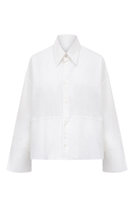 Женская хлопковая рубашка MM6 белого цвета, арт. S52DT0023/S47294 | Фото 1 (Рукава: Длинные; Материал сплава: Проставлено; Материал внешний: Хлопок; Драгоценные камни: Проставлено; Длина (для топов): Стандартные)