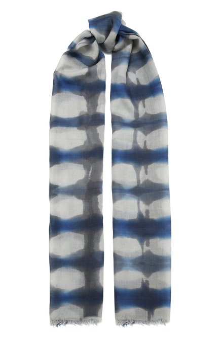 Женский шерстяной шарф FALIERO SARTI голубого цвета, арт. I21 2092 | Фото 1 (Материал: Шерсть, Текстиль)