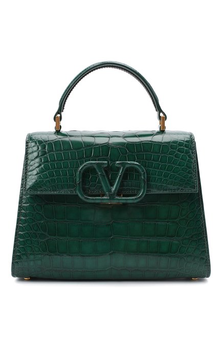Женская сумка vsling из кожи аллигатора VALENTINO зеленого цвета по цене 1820000 руб., арт. TW2B0F53/XDE/AMIS | Фото 1