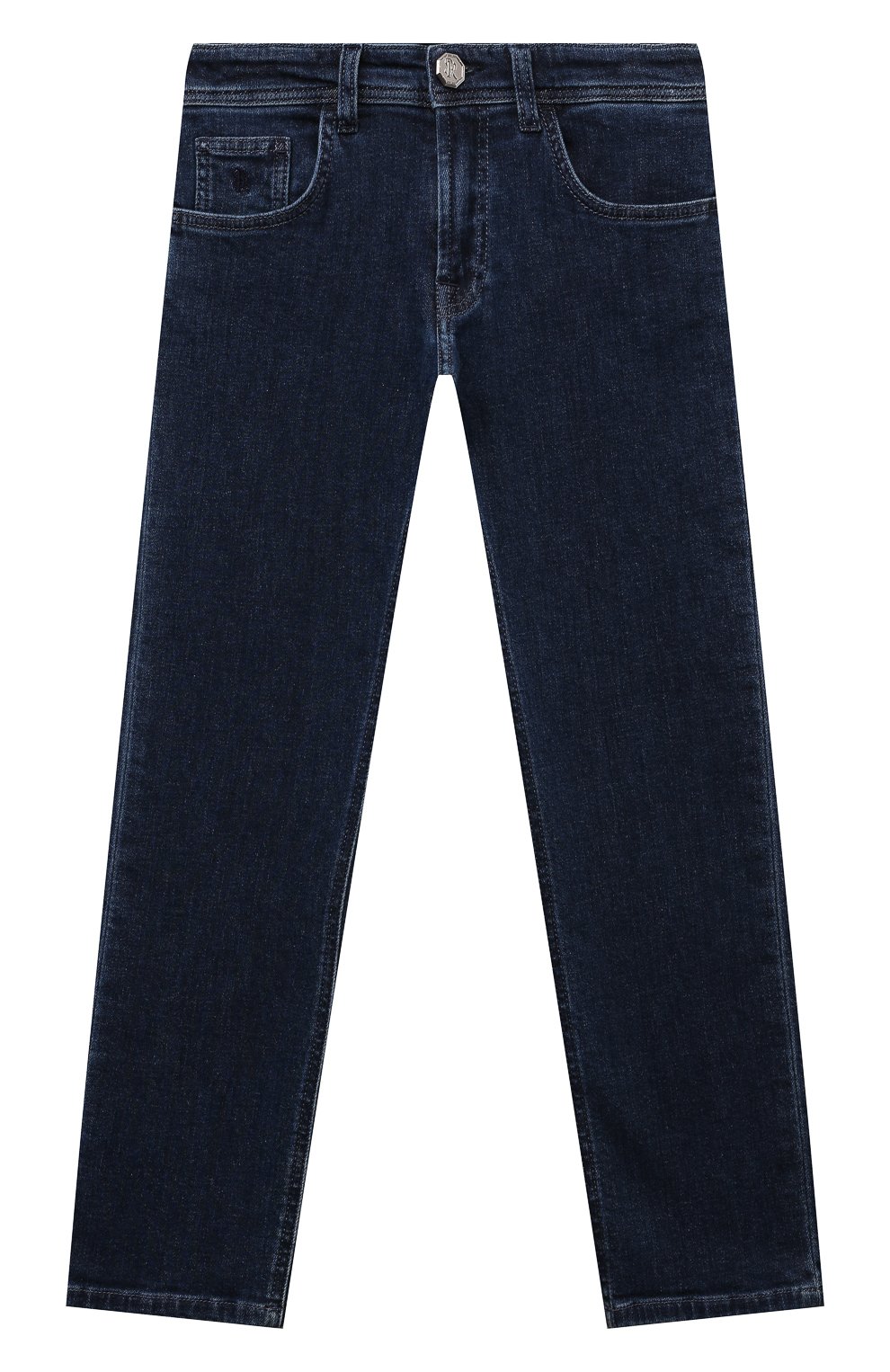 Детские джинсы STEFANO RICCI JUNIOR синего цвета, арт. YFT2302040/T130BL | Фото 1 (Детали: Однотонный; Материал сплава: Проставлено; Нос: Не проставлено; Материал внешний: Хлопок)