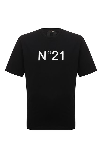 Мужская хлопковая футболка N21 черного цвета по цене 21700 руб., арт. F031 | Фото 1