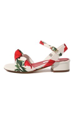 Детские босоножки DOLCE & GABBANA разноцветного цвета, арт. D10833/AA397/24-28 | Фото 2 (Материал внешний: Текстиль; Материал внутренний: Натуральная кожа)