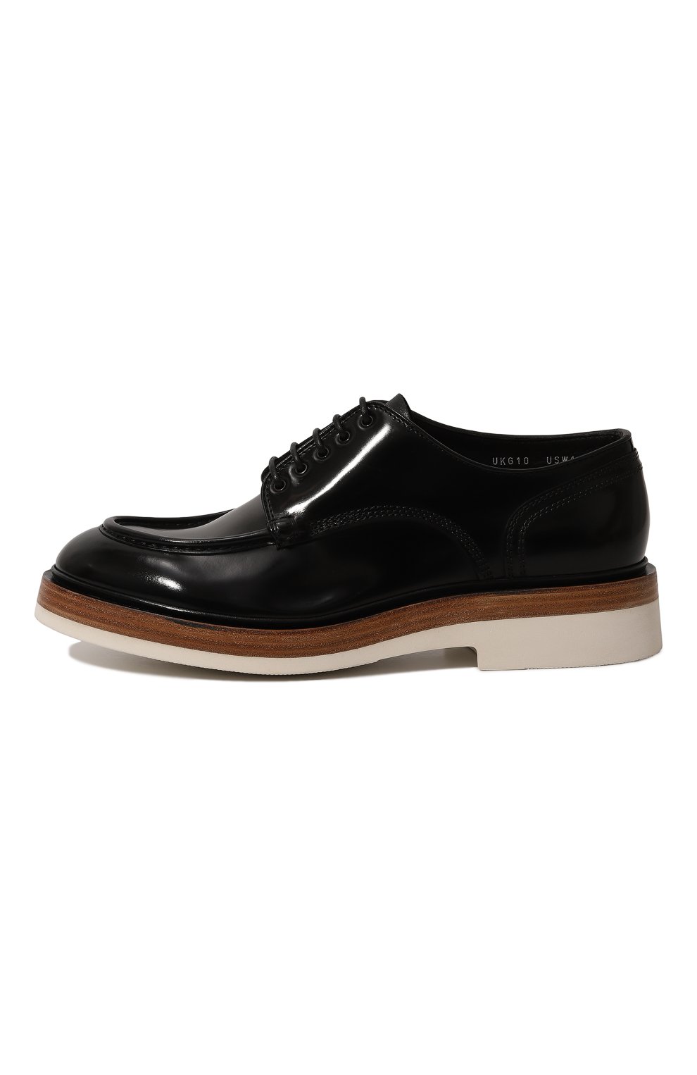 Мужские кожаные дерби SANTONI черного цвета, арт. MCAG18366JW7SN0VN01 | Фото 4 (Материал внутренний: Натуральная кожа; Стили: Классический)
