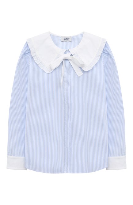 Детское хлопковая блузка ALETTA голубого цвета по цене 9950 руб., арт. AC220609L-52/9A-16A | Фото 1