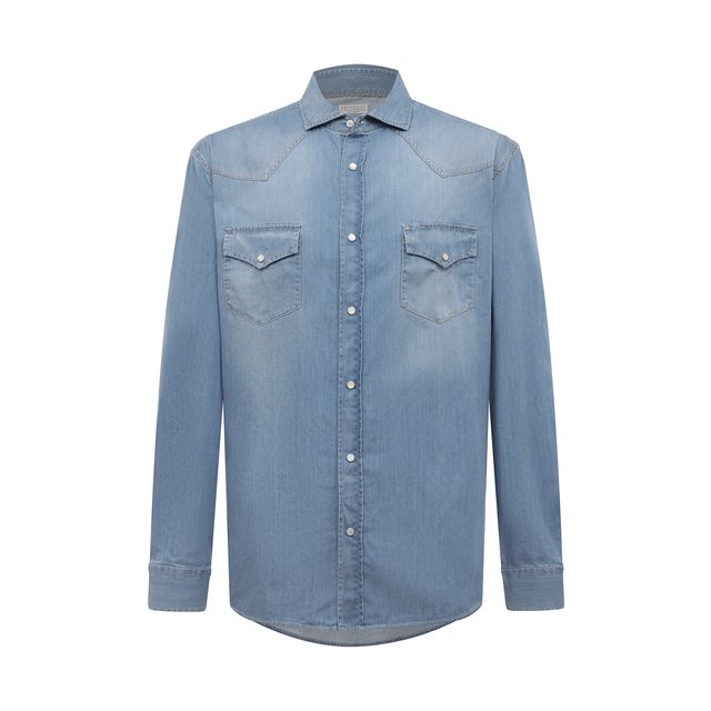 фото Джинсовая рубашка brunello cucinelli