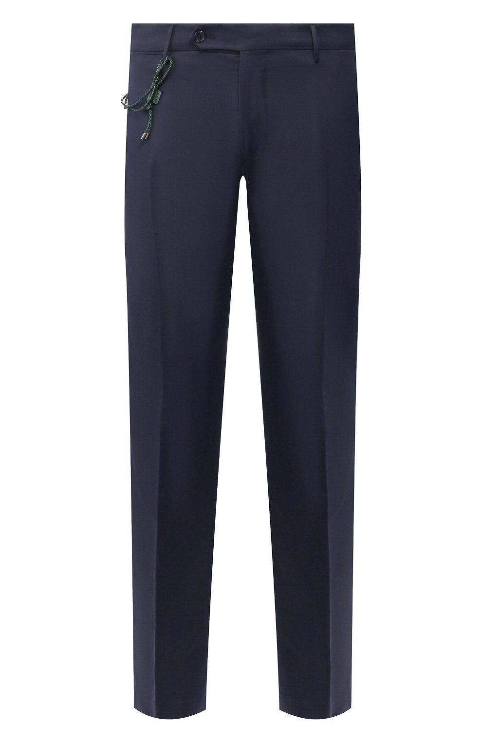 Мужские брюки из смеси шерсти и хлопка BERWICH темно-синего цвета, арт. SC/1/LR120U | Фото 1 (Материал внешний: Шерсть, Хлопок; Длина (брюки, джинсы): Стандартные; Стили: Классический; Случай: Формальный)