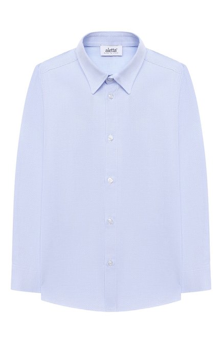 Детская хлопковая рубашка ALETTA голубого цвета по цене 11050 руб., арт. AM000611ML/9A-16A | Фото 1