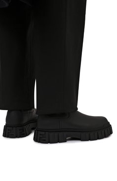 Мужские кожаные челси FENDI черного цвета, арт. 7U1446 AD7Q | Фото 3 (Каблук высота: Высокий; Материал внутренний: Натуральная кожа; Материал утеплителя: Без утеплителя; Подошва: Массивная; Мужское Кросс-КТ: Сапоги-обувь, Челси-обувь)