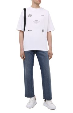 Мужская хлопковая футболка TEE LIBRARY белого цвета, арт. TSK-T0-29 | Фото 2 (Рукава: Короткие; Длина (для топов): Стандартные; Стили: Гранж; Принт: С принтом; Материал внешний: Хлопок)