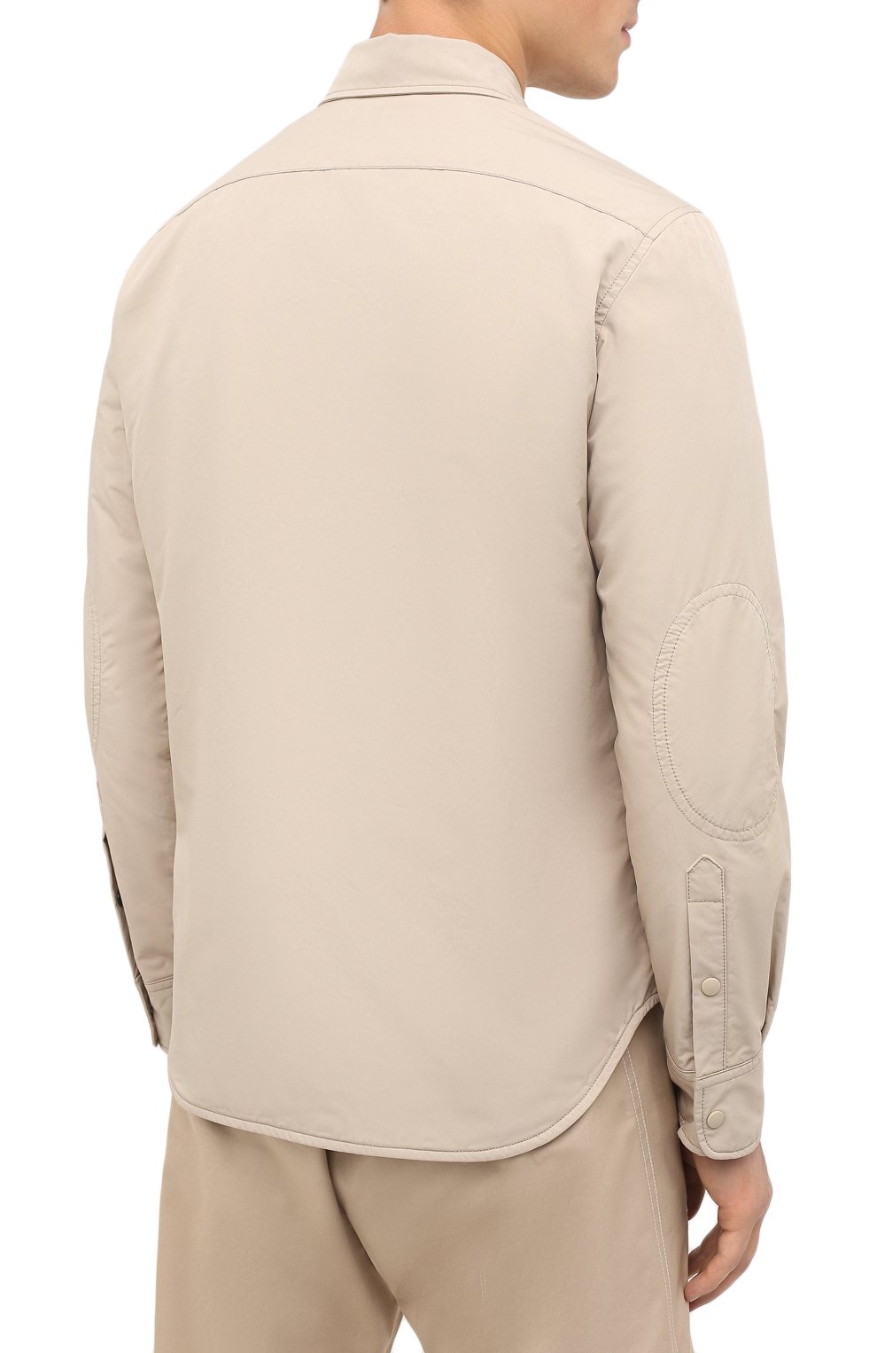 Мужская утепленная куртка-рубашка ASPESI бежевого цвета, арт. W0 I 7I29 9972 | Фото 4 (Кросс-КТ: Куртка; Материал утеплителя: Шерсть; Рукава: Длинные; Материал внешний: Синтетическ�ий материал; Мужское Кросс-КТ: утепленные куртки, Верхняя одежда; Длина (верхняя одежда): Короткие; Стили: Кэжуэл)