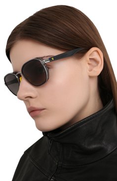 Женские солнцезащитные очки RAY-BAN серого цвета, арт. 3674M-F03011 | Фото 2 (Кросс-КТ: С/з-унисекс; Региональные ограничения белый список (Axapta Mercury): RU; Тип очков: С/з; Оптика Гендер: оптика-унисекс; Очки форма: Прямоугольные)