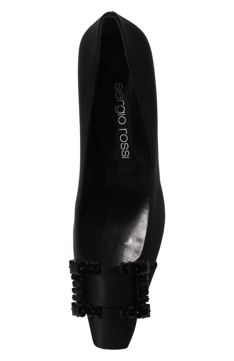 Женские текстильные туфли SERGIO ROSSI черного цвета, арт. A92860-MTEZ02 | Фото 6 (Материал внешний: Текстиль; Каблук высота: Низкий, Средний; Материал внутренний: Натуральная кожа; Каблук тип: Шпилька; Подошва: Плоская)