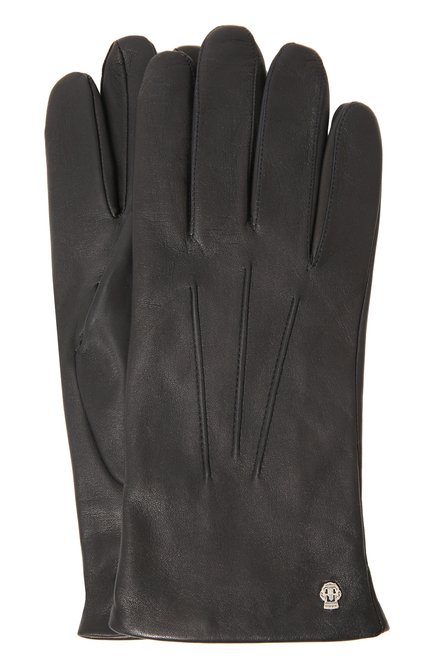 Мужские кожаные перчатки с подкл адкой из смеси кашемира и шерсти ROECKL темно-синего цвета, арт. 11011-680 | Фото 1 (Статус проверки: Проверена категория; Мужское Кросс-КТ: Кожа и замша; Материал: Натуральная кожа)