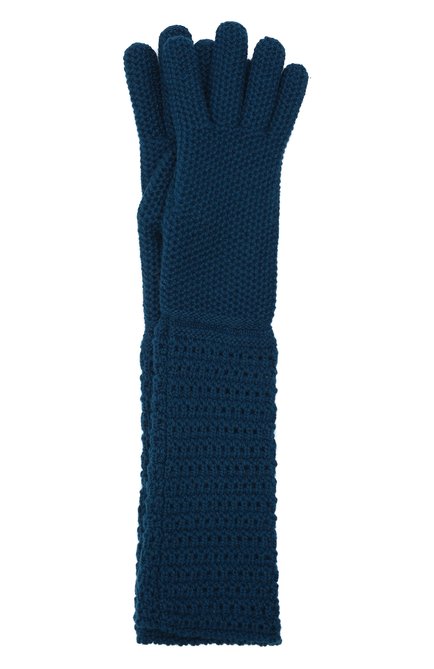 Женские кашемировые перчатки LORO PIANA синего цвета по цене 48500 руб., арт. FAL9130 | Фото 1