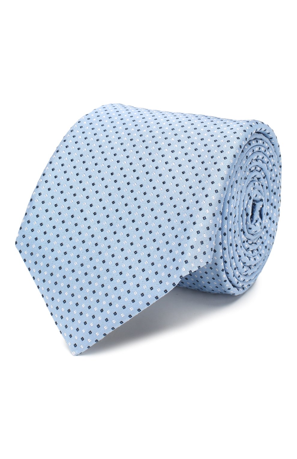 Мужской шелковый галстук BOSS голубого цвета, арт. 50412209 | Фото 1 (Принт: С принтом; Материал: Текстиль, Шелк)
