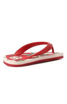 Детский шлепанцы DOLCE & GABBANA красного цвета, арт. D11161/AR821/24-28 | Фото 3 (Материал внутренний: Текстиль; Материал внешний: Пластик, Резина)