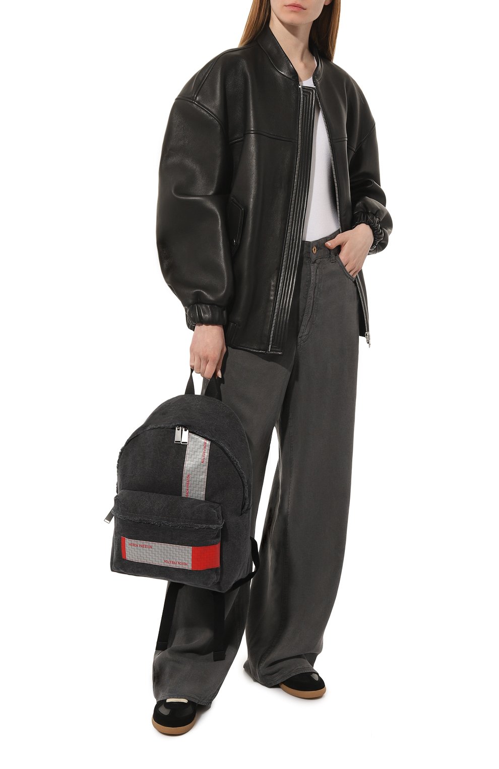 Женский рюкзак HERON PRESTON черного цвета, арт. HWNB011F22FAB0011000 | Фото 7 (Размер: medium; Материал: Текстиль; Стили: Кэжуэл)