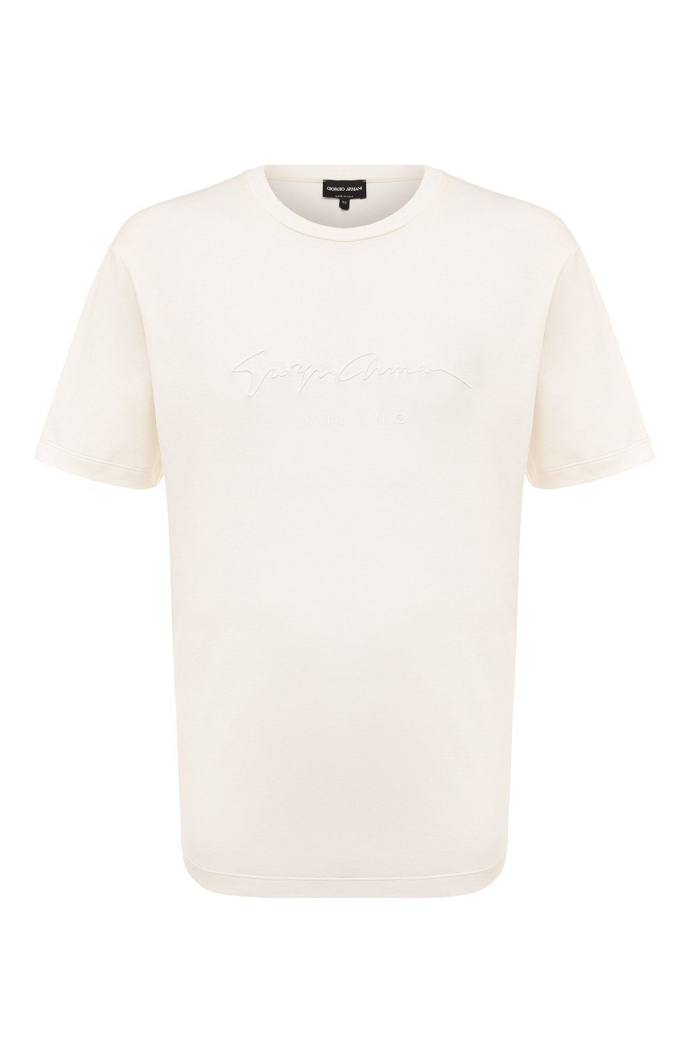 Хлопковая футболка Giorgio Armani Кремовый 6GSM90/SJRQZ 5538285