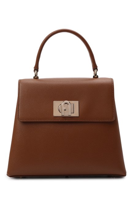 Женская сумка furla 1927 FURLA коричневого цвета, арт. BAKPACO/ARE000 | Фото 1 (Ремень/цепочка: На ремешке; Размер: small; Материал: Натуральная кожа; Сумки-технические: Сумки top-handle)