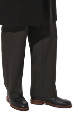 Мужские кожаные дерби BRUNELLO CUCINELLI темно-синего цвета, арт. MZUCSLK771 | Фото 3 (Материал внутренний: Натуральная кожа; Материал сплава: Проставлено; Нос: Не проставлено; Стили: Классический)