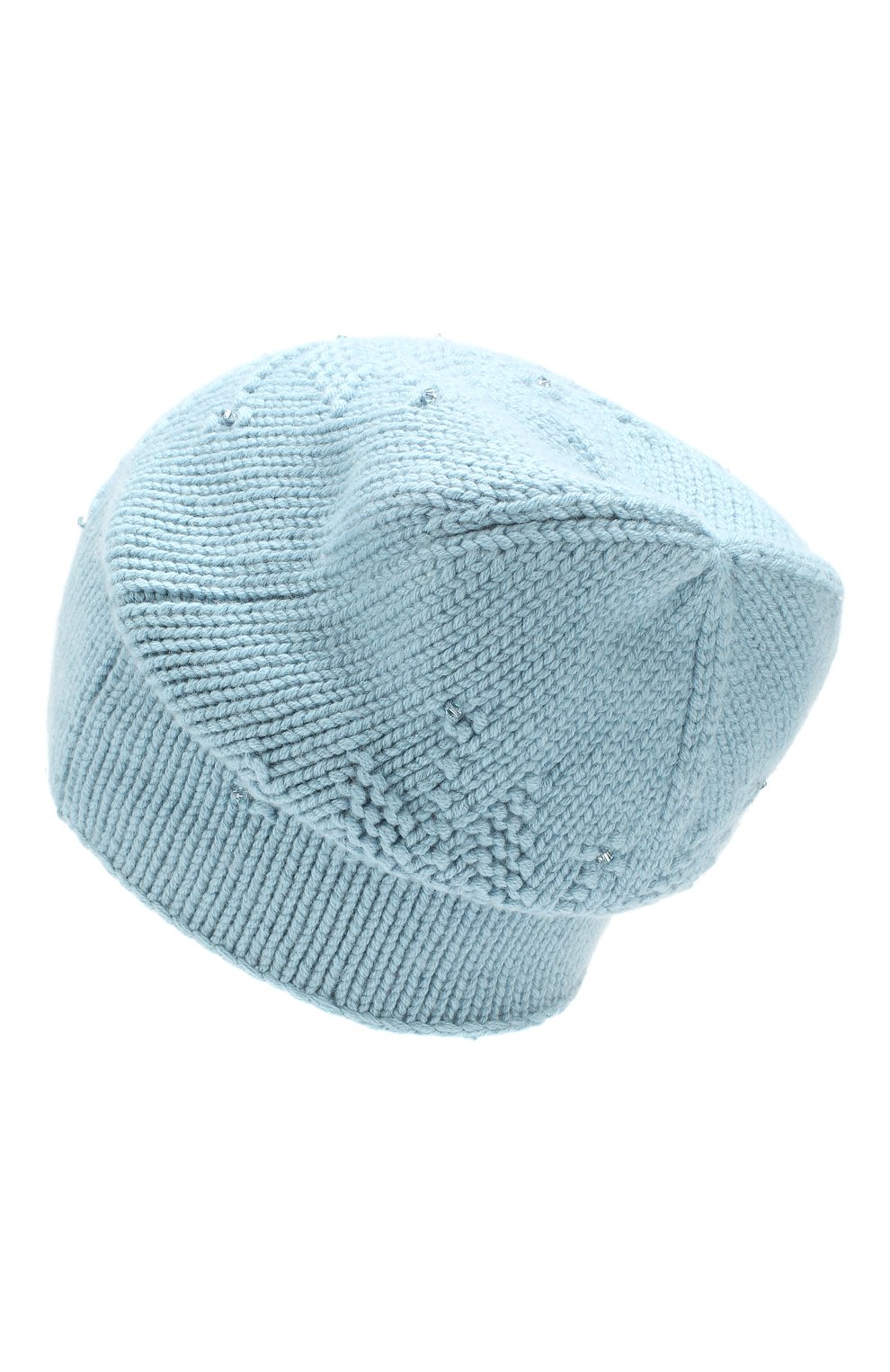 Женская кашемировая шапка LORO PIANA голубого цвета, арт. FAF4951 | Фото 2 (Материал: Текстиль, Кашемир, Шерсть; Статус проверки: Проверено, Проверена категория)