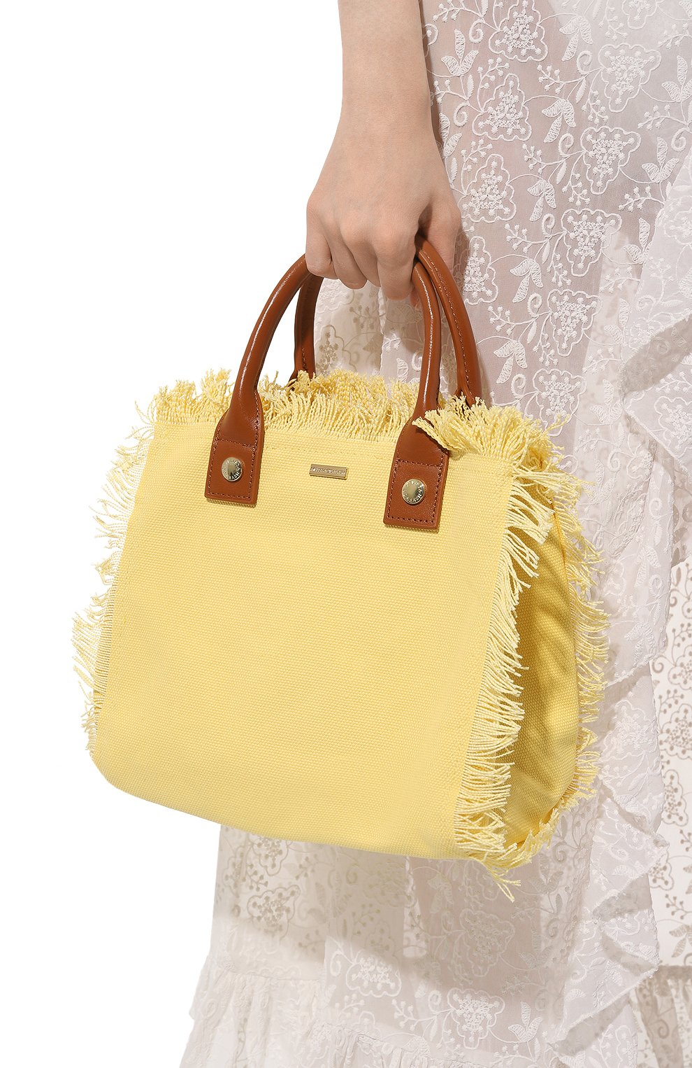 Женский сумка-шопер MELISSA ODABASH желтого цвета, арт. P0RT0 CERV0 | Фото 2 (Сумки-технические: Сумки-шопперы; Размер: medium; Материал сплава: Проставлено; Материал: Текстиль; Драгоценные камни: Проставлено)