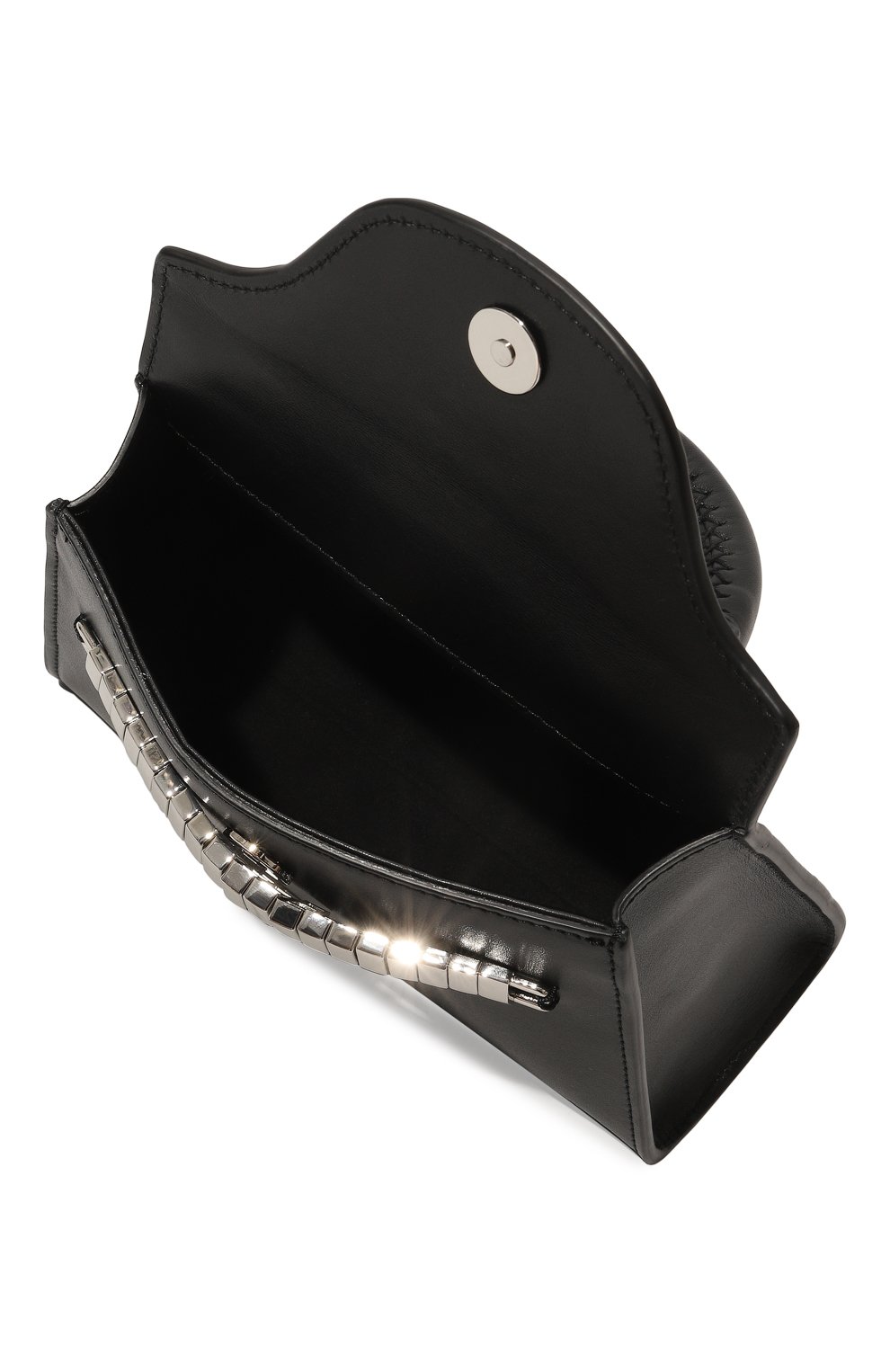 Женская сумка eva mini ELLEME черного цвета, арт. MINI EVA/LEATHER | Фото 5 (Сумки-технические: Сумки top-handle; Материал: Натуральная кожа; Размер: mini; Ремень/цепочка: На ремешке)