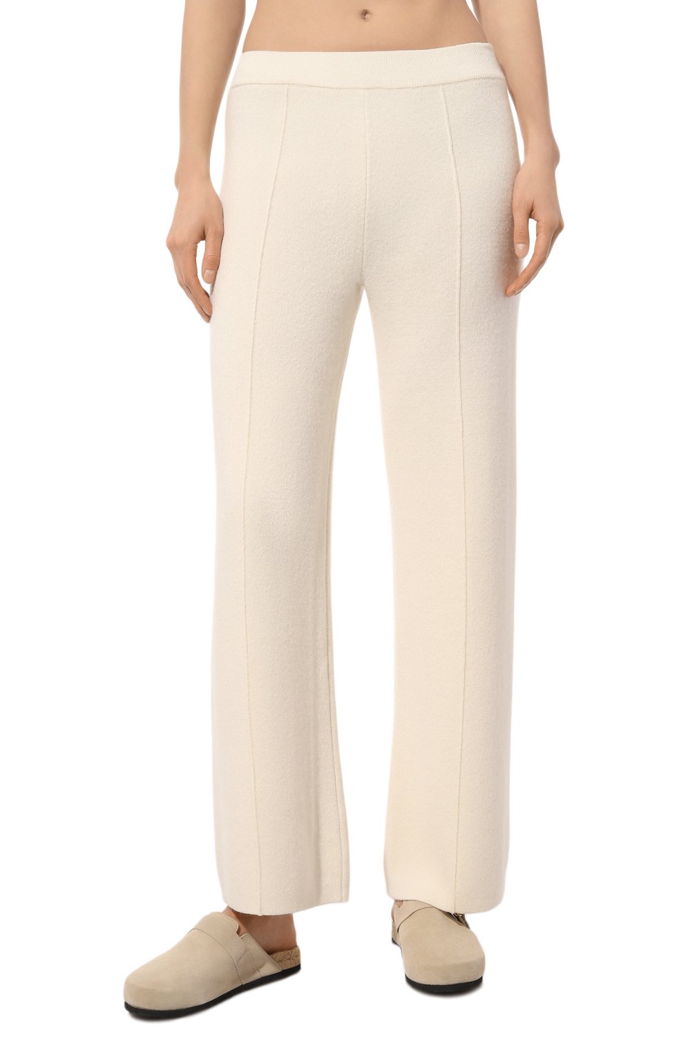 Женские брюки из шерсти и вискозы PIETRO BRUNELLI белого цвета, арт. PNB001/WS0011 | Фото 3 (Силуэт Ж (брюки и джинсы): Широкие; Материал внешний: Шерсть, Вискоза; Длина (брюки, джинсы): Стандартные; Женское Кросс-КТ: Брюки-одежда; Кросс-КТ: Трикотаж; Материал сплава: Проставлено; Драгоценные камни: Проставлено; Стили: Кэжуэл)