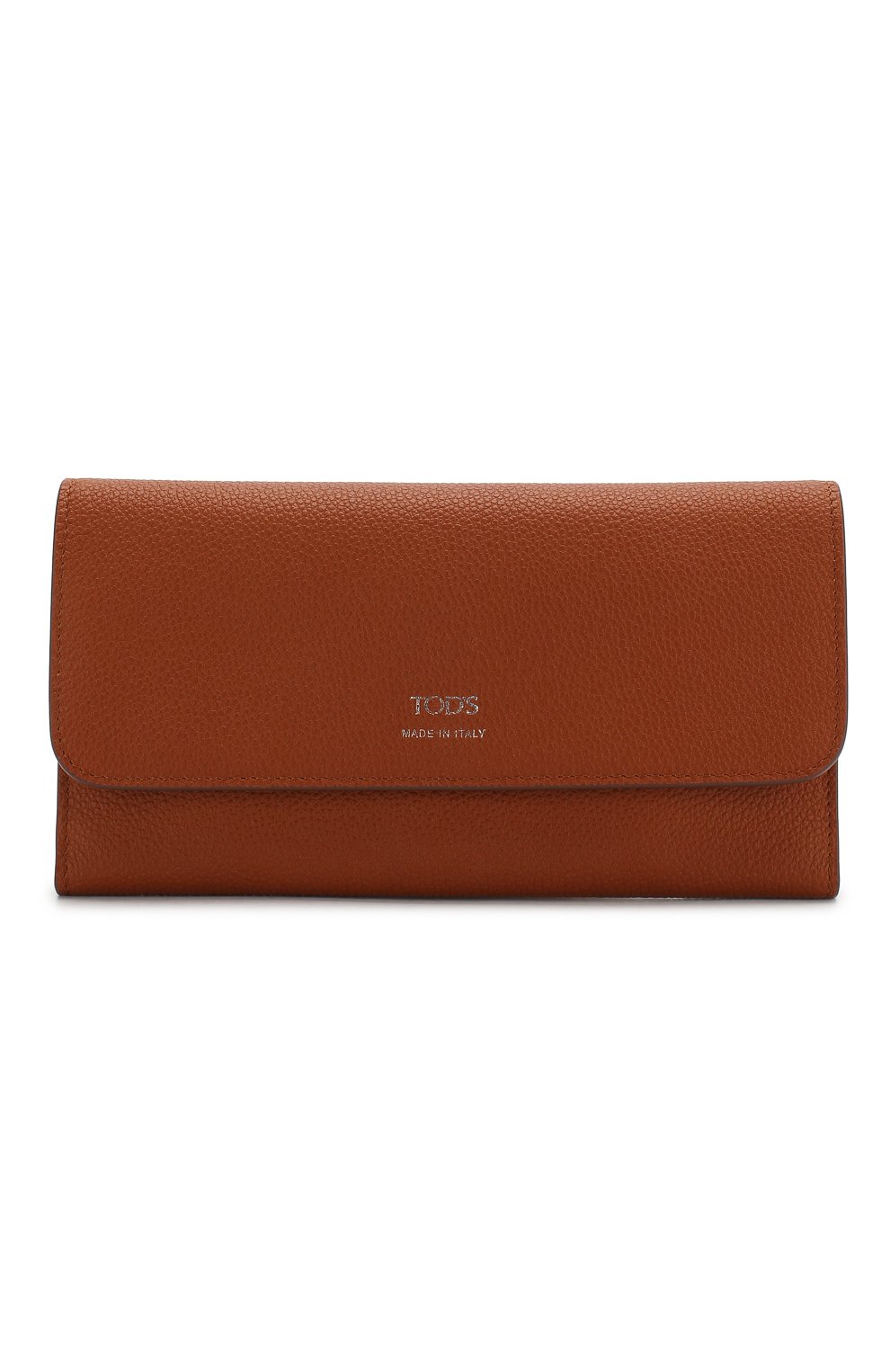 Женские кожаный кошелек с клапаном TOD’S коричневого цвета, арт. XAWSELB9500WEP | Фото 1 (Материал: Натуральная кожа; Статус проверки: Проверена категория)