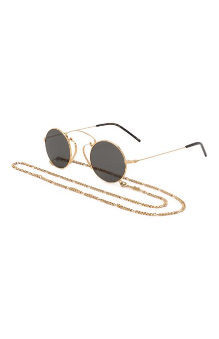 Женские солнцезащитные очки GUCCI золотого цвета, арт. GG0991S 002 | Фото 1 (Тип очков: С/з; Оптика �Гендер: оптика-женское; Очки форма: Круглые, Креативные)