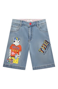 Детские джинсовые шорты MARC JACOBS (THE) голубого цвета, арт. W24259 | Фото 1 (Кросс-КТ: Деним; Материал внешний: Хлопок)