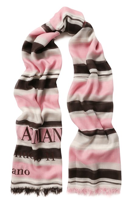 Женский шарф GIORGIO ARMANI розового цвета, арт. 795222/0P141 | Фото 1 (Материал: Текстиль; Принт: С принтом)