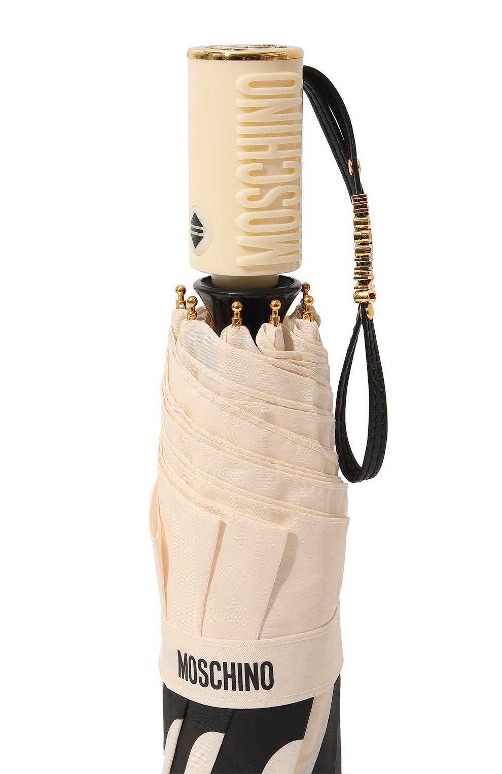 Женский складной зонт MOSCHINO кремвого цвета, арт. 8911-0PENCL0SE | Фото 5 (Материал: Текстиль, Синтетический материал, Металл)