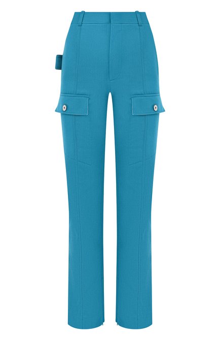 Женские шерстяные брюки BOTTEGA VENETA голубого цвета по цене 131500 руб., арт. 672362/V0B20 | Фото 1