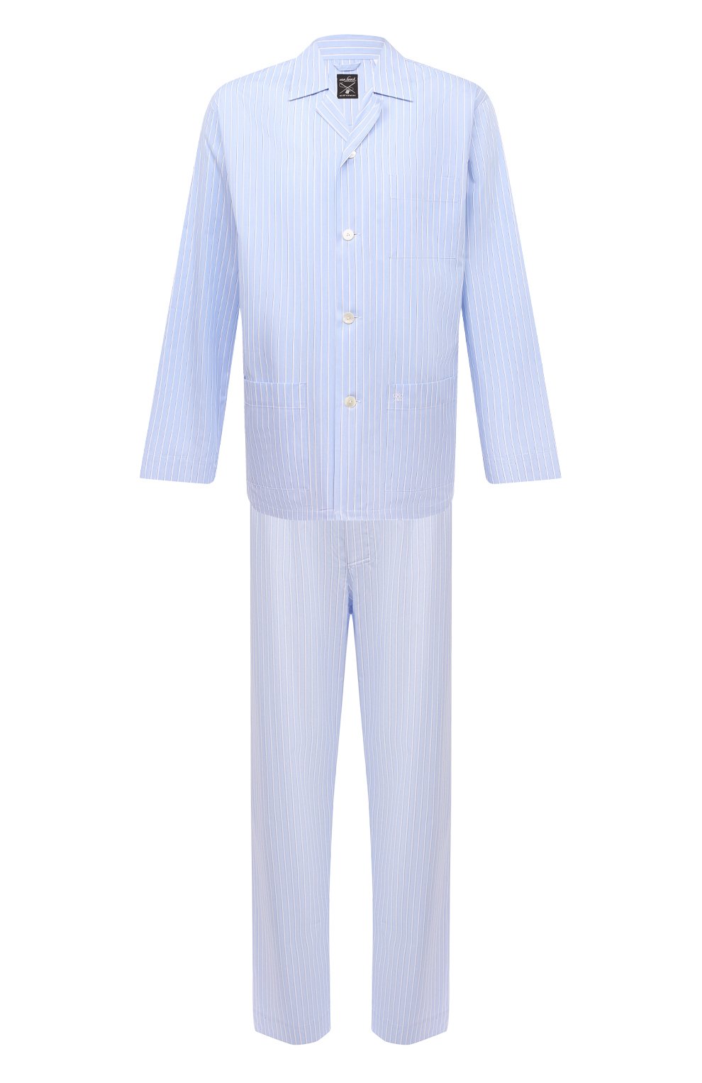 Мужская хлопковая пижама VAN LAACK синего цвета, арт. CARL0/151341 | Фото 1 (Рукава: Длинные; Длина (брюки, джинсы): Стандартные; Кросс-КТ: домашняя одежда; Длина (для топов): Стандартные; Материал сплава: Проставлено; Материал внешний: Хлопок; Драгоценные камни: Проставлено)