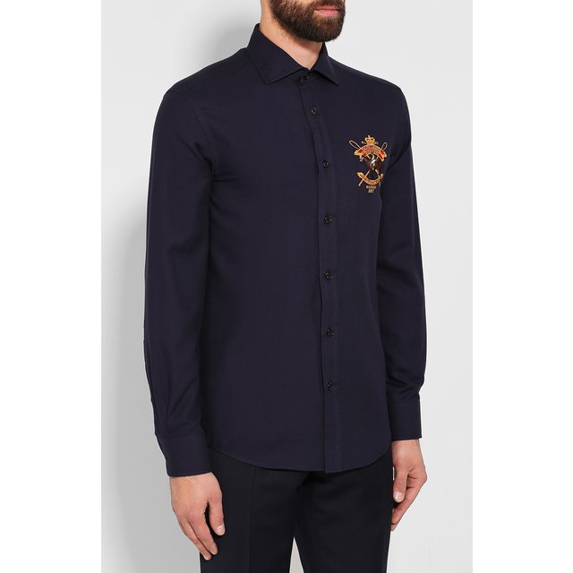 Рубашка из смеси хлопка и кашемира Ralph Lauren  790765489 Фото 3