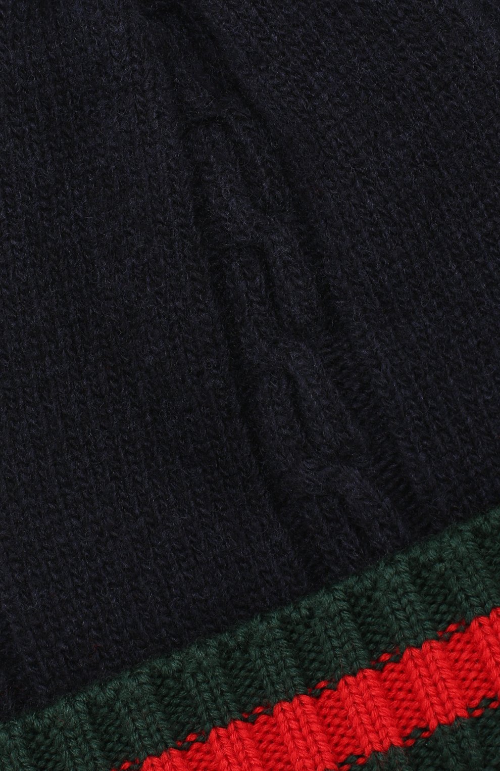 Детского шерстяная шапка фактурной вязки GUCCI темно-синего цвета, арт. 436803/4K206 | Фото 3 (Материал: Текстиль, Шерсть; Статус проверки: Проверена категория)