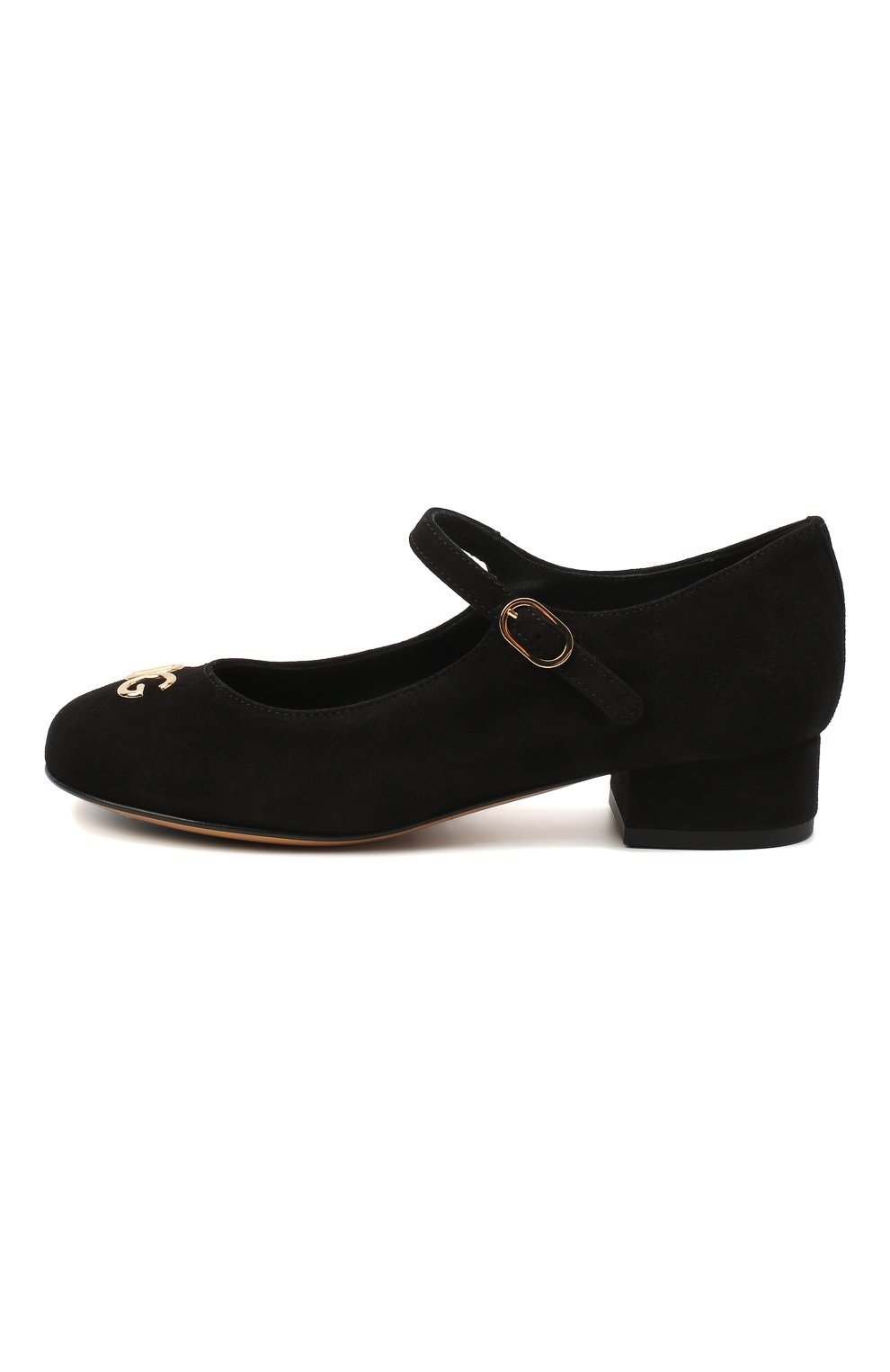 Детские замшевые туфли DOLCE & GABBANA черного цвета, арт. D10537/AC370/29-36 | Фото 2 (Материал внутренний: Натуральная кожа; Региональные ограничения белый список (Axapta Mercury): RU; Девочки-школьная форма: Классическая обувь; Длина стельки: 18,1, 18,7, 19,4, 20,1, 20,7, 21,4, 22,1, 22,7)