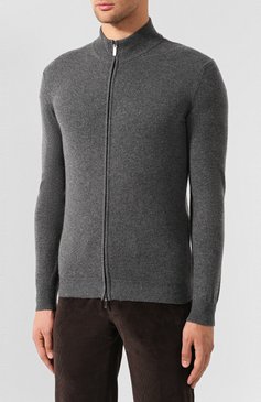 Мужской кашемировый кардиган GIORGIO ARMANI темно-серого цвета, арт. 6GSEA4/SMC2Z | Фото 3 (Мужское Кросс-КТ: Кардиган-одежда; Материал внешний: Шерсть, Кашемир; Рукава: Длинные; Длина (для топов): Стандартные; Стили: Кэжуэл; Статус проверки: Проверена категория)